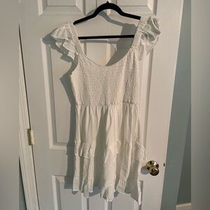 White ruffle dress